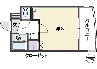 ソレアード赤坂 202｜福岡県福岡市中央区警固２丁目(賃貸マンション1R・2階・23.20㎡)の写真 その2