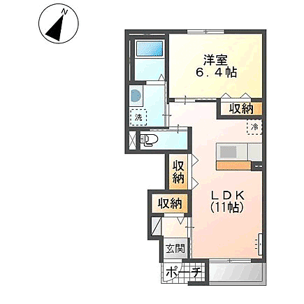 サウスエトワール 102｜福岡県福岡市南区横手南町(賃貸アパート1LDK・1階・44.10㎡)の写真 その2