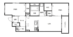 Mitte 2LDKの間取図画像