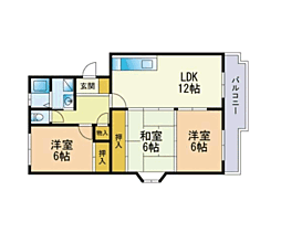 レークサイドパーク2 3LDKの間取図画像