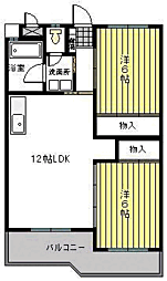 金堂ハイツ 2LDKの間取図画像