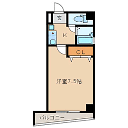 九州鴻池ビル 1Kの間取図画像