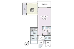 カメリアガーデン 1LDKの間取図画像
