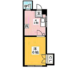 アルテハイム井尻B 1Kの間取図画像