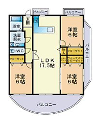 アスティオンノガミ 3LDKの間取図画像
