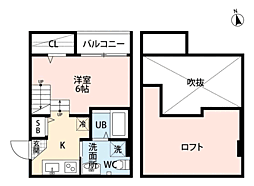 ロッククリスタル井尻 ワンルームの間取図画像