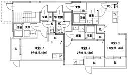 フォレスト光町 ワンルームの間取図画像