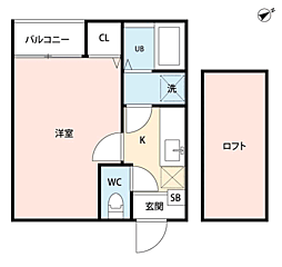 コンフォートベネフィス大橋南1 1Kの間取図画像