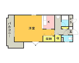 メゾン・ド・ゼフィール 1Kの間取図画像