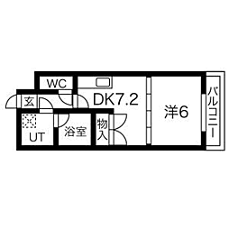ExcellentPalace101 1DKの間取図画像
