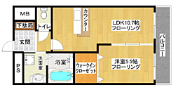 シャルマンビオス 1LDKの間取図画像