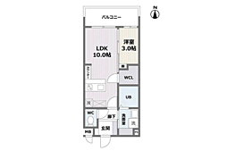 エフ・パルク大橋2 1LDKの間取図画像