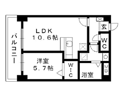 グリーンフォレスト 1LDKの間取図画像