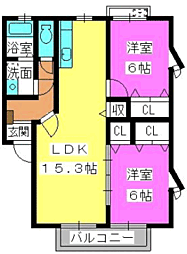 もくせい館 2LDKの間取図画像