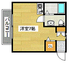 グリーンピア玉川 ワンルームの間取図画像