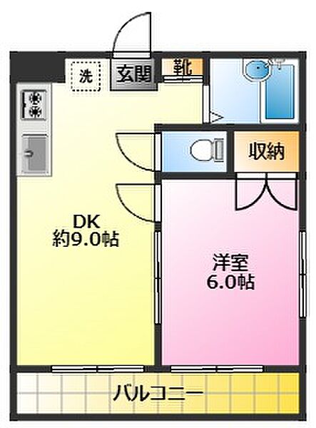 メゾンウイング 203｜神奈川県川崎市中原区木月大町(賃貸マンション1DK・2階・30.00㎡)の写真 その2