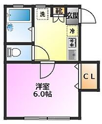 ラ・キャトル（Ｌａ　ｑｕａｔｒｅ） 1階1Kの間取り