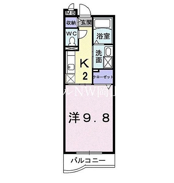 岡山県岡山市南区新保(賃貸マンション1K・3階・30.66㎡)の写真 その2