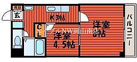 岡山県岡山市南区浜野2丁目（賃貸マンション2K・6階・34.02㎡） その2