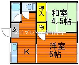 岡山県岡山市南区藤田（賃貸アパート2K・2階・34.78㎡） その2