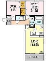 岡山県岡山市南区福田（賃貸アパート2LDK・1階・53.76㎡） その2