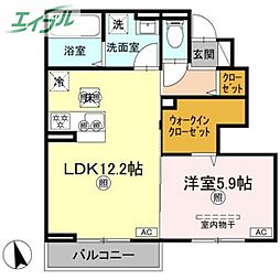 マーメゾン新福 1LDKの間取図画像