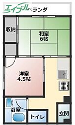 コーポ瀬戸内 2DKの間取図画像