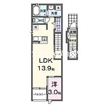 マーベラスＫ3　Ｂ  ｜ 岡山県岡山市北区田中（賃貸アパート1LDK・2階・41.73㎡） その2