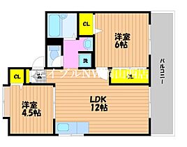 コーポラス高原A  ｜ 岡山県岡山市北区今2丁目（賃貸アパート2LDK・2階・50.00㎡） その2