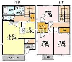 リースランド今　Ｄ棟  ｜ 岡山県岡山市北区今4丁目（賃貸テラスハウス3LDK・1階・83.63㎡） その2