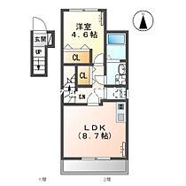 アストラ　モミジ  ｜ 岡山県岡山市北区北長瀬本町（賃貸アパート1LDK・2階・40.01㎡） その2