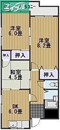 センチュリー万倍 3DKの間取図画像