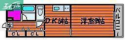 COCO中仙道 1DKの間取図画像