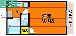 ウィステリア 1Kの間取図画像