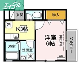 マ・メゾン 1Kの間取図画像