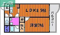 ABITARE下中野 1LDKの間取図画像