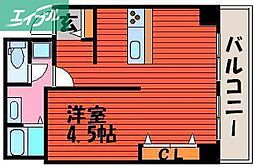 グランツ西古松2 1LDKの間取図画像
