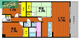 スカイパレス高柳 3LDKの間取図画像