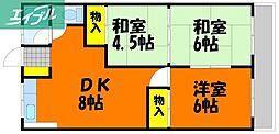 プランドール 3DKの間取図画像