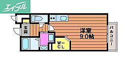 SUCCESSION上中野 1Kの間取図画像