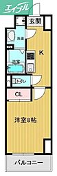 ALPHA PLUS BLD. 1Kの間取図画像