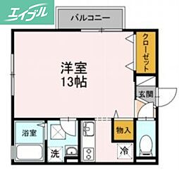 アルファームB ワンルームの間取図画像