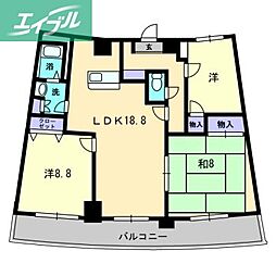 エクセルメゾン岡山 3LDKの間取図画像