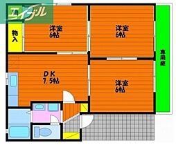 ディアスフィールドC 3DKの間取図画像