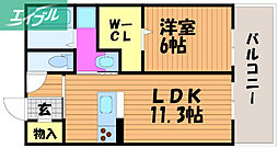 エトワール 1LDKの間取図画像