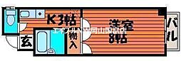 YSハイツ21原尾島 1Kの間取図画像