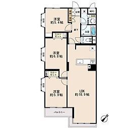 ライオンズマンション市川行徳 3LDKの間取図画像