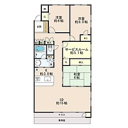 コスモ船橋エクセルコート 3SLDKの間取図画像