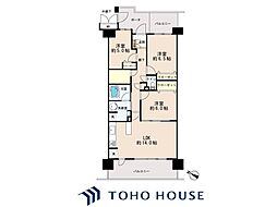 アクアフォレスタルネ稲毛アクア棟 3LDKの間取図画像