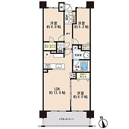 グーディッシュ村上 3LDKの間取図画像
